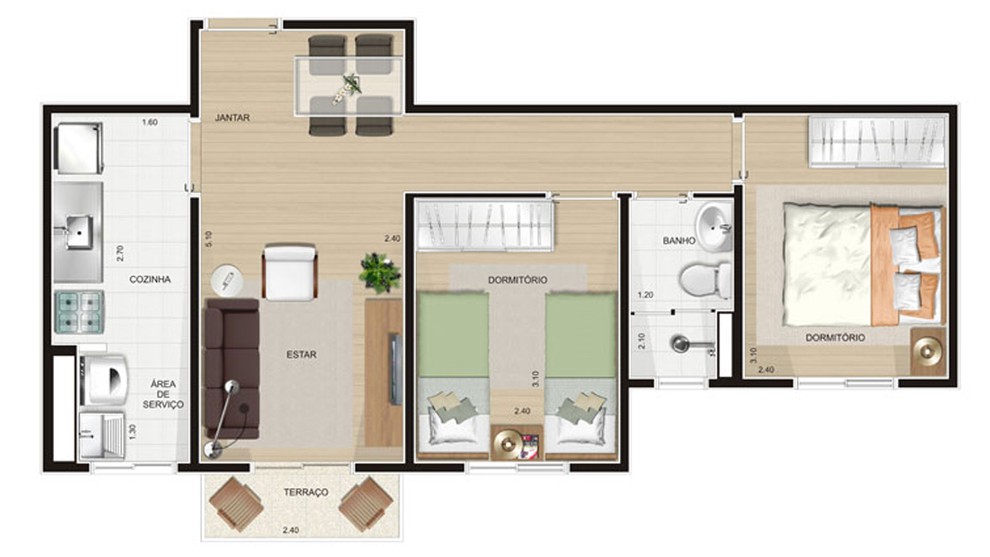 1 quarto - planta ponta do FIT JD BOTANICO (SP)