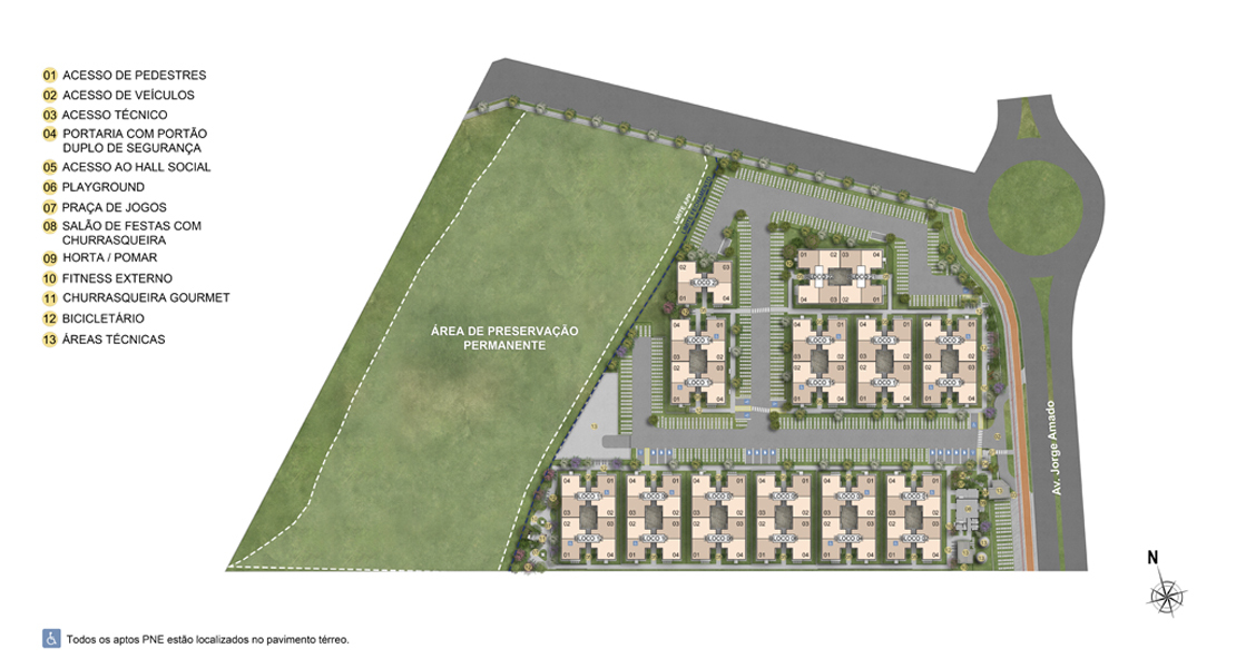 1 quarto - planta meio do CAMAÇARI PARK F2