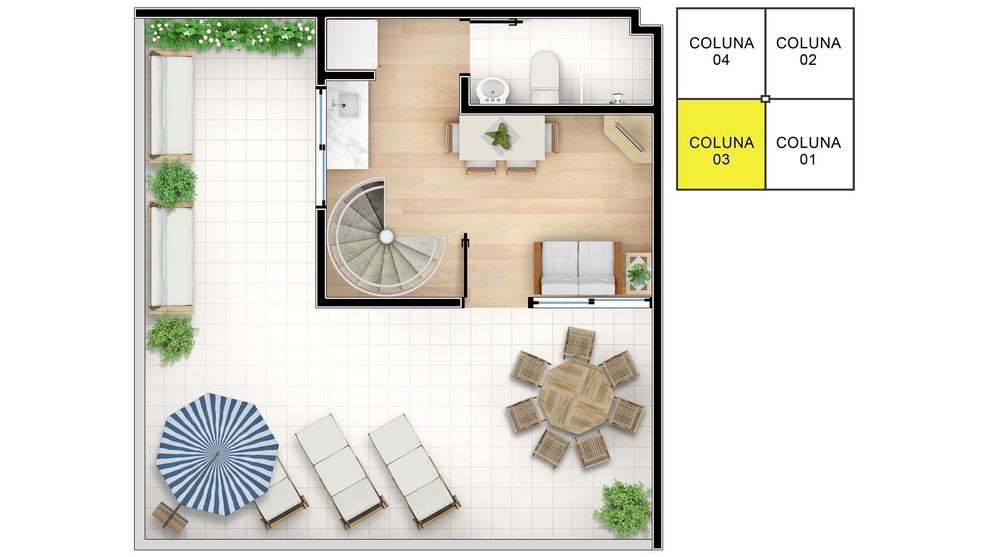 1 quarto - planta meio do PARQUE BAVIERA LIFE F1