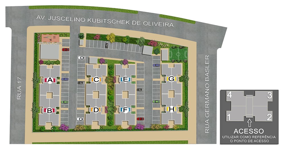 2 quartos - planta ponta do RES JUSCELINO KUBITSCHEK I
