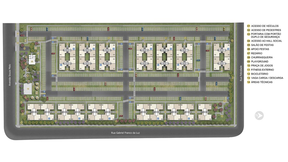 1 quarto - planta meio do JARDIM DOS PAMPAS I - F1
