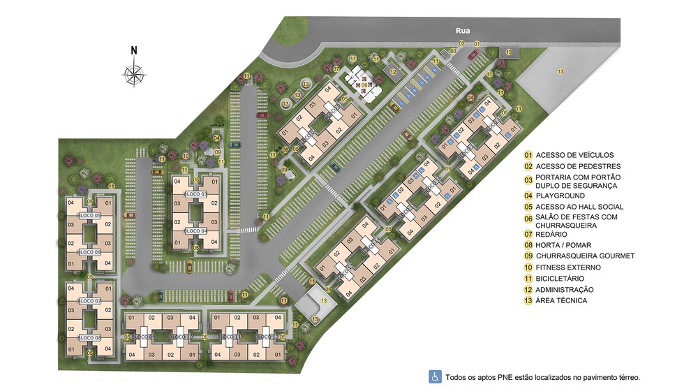 1 quarto - planta meio do RESIDENCIAL TERRA BRASILIS F1