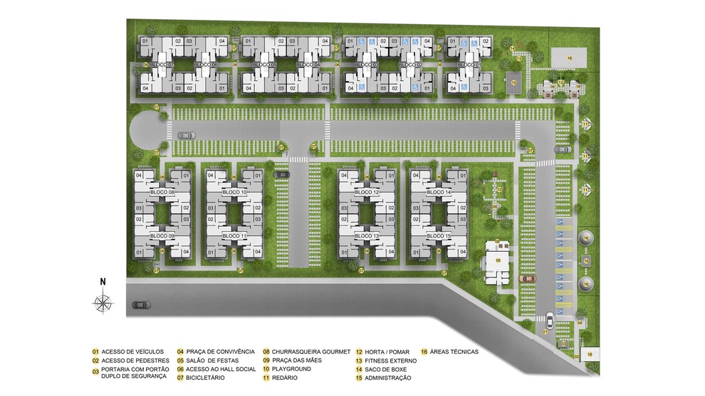 2 quartos - planta meio do RESIDENCIAL TERRA BRASILIS F1