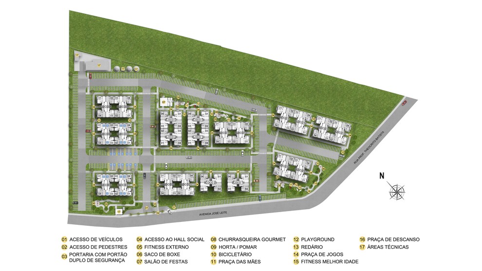 1 quarto - planta meio do RESIDENCIAL VILA ATLÂNTICA F1