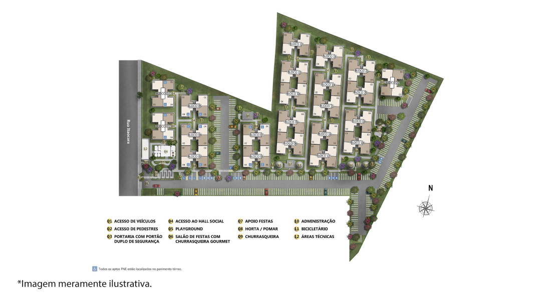 2 quartos - planta meio do SOLAR DOS OITIS I - F1