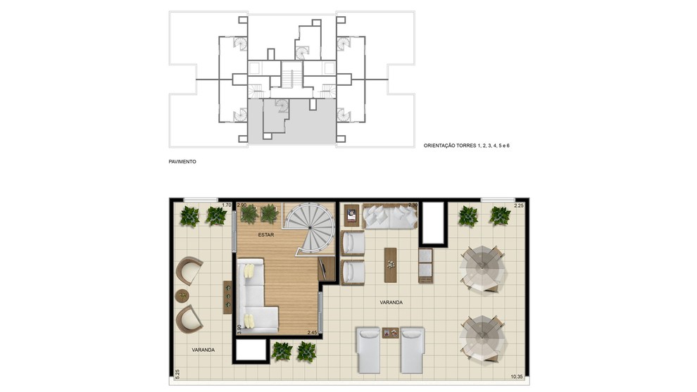 1 quarto - planta meio do FIT MARUMBI FASE 2
