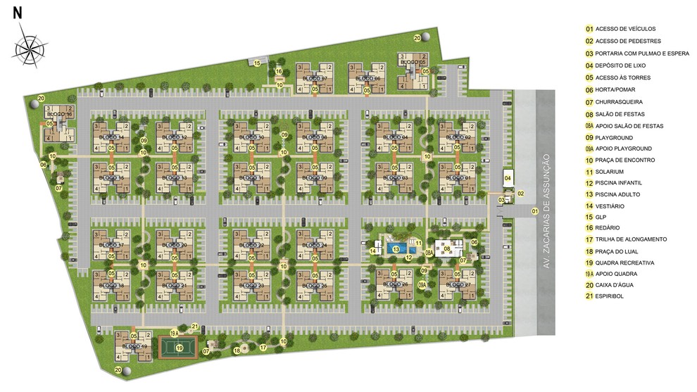 1 quarto - planta meio do RESIDENCIAL FLOR DO ANANI