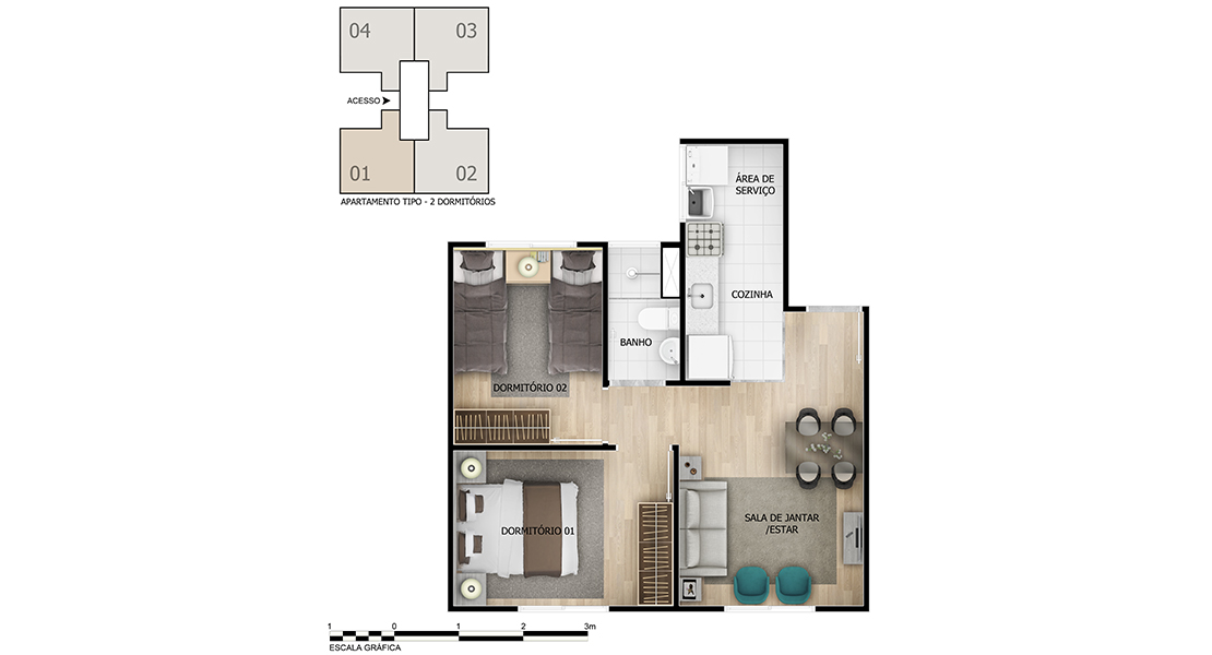 1 quarto - planta ponta do SIDNEY - F1