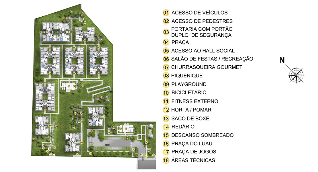 1 quarto - planta meio do Residencial Orquídeas